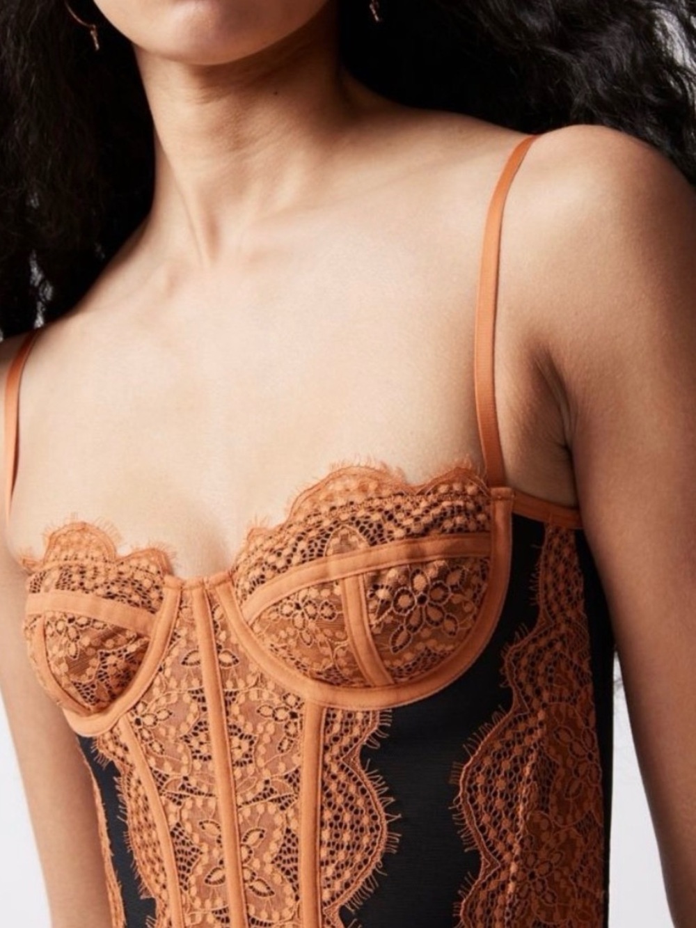 Urban Outfitters Orange Lace Corset Top - Picture 5 of 7